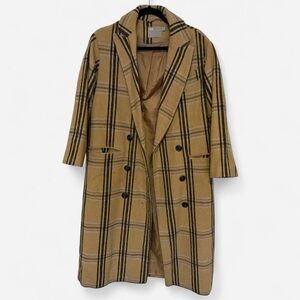 ASOS Tan and Black Plaid Coat